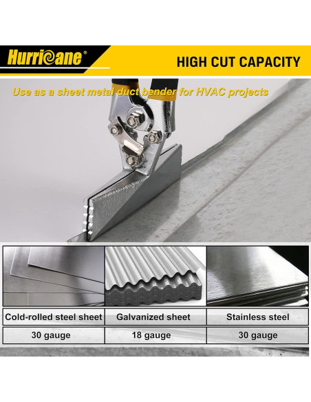 HURRICANE Doblador de Chapa Metálica 15,24 cm Mango Ergonómico