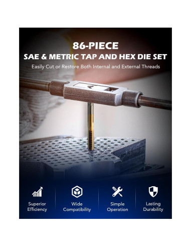 Conjunto de 86 Piezas Machos y Matrizes Orion Motor Tech