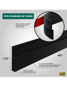 Barrera de Puerta de Silicona M-D 101.6 cm Autoadhesiva Negra 2