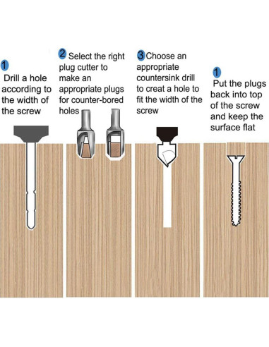 Juego de 23 brocas de avellanado Lukcase para carpintería