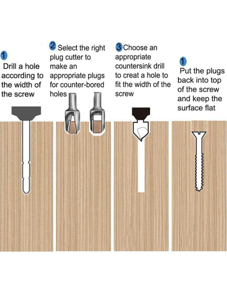 Juego de 23 brocas de avellanado Lukcase para carpintería