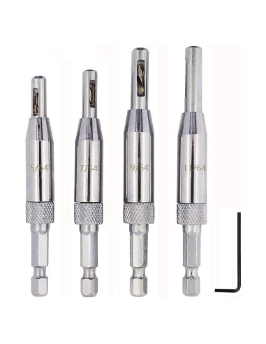 Juego de 4 Brocas HSS Eyech para Bisagras 1,98 a 4,36 mm