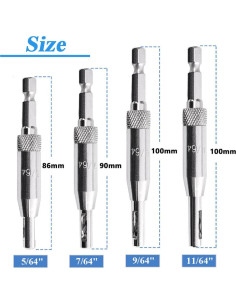 Juego de 4 Brocas HSS Eyech para Bisagras 1,98 a 4,36 mm 2