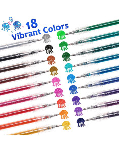 Bolígrafos de Gel Glitter LET'S RESIN, 18 Colores Vibrantes 2