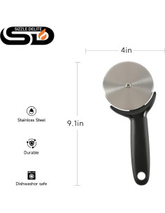 Cortador de Pizza SizzleDelite 23 cm Acero Inoxidable Antideslizante 2