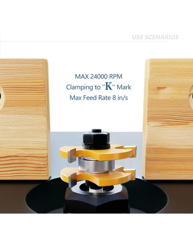 Juego de fresas de lengüeta y ranura CSOOM 2 piezas 1,27 cm