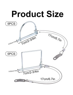 10 Pasadores de Acoplamiento Fukaisu 1/4" x 7cm con Anillo Rápido 2