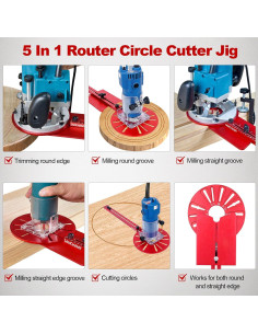 Plantilla de Corte de Círculos Sanchamy 5 en 1 para Router 2