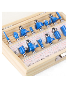 Juego de Brocas de Router JGZUI 15 Piezas 6,35 mm Eje