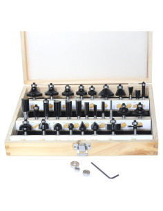 Juego de 30 brocas para router Akylin 1/4" con estuche