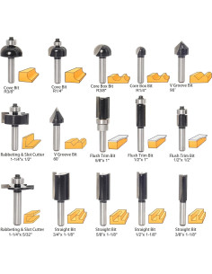 Juego de 30 brocas para router Akylin 1/4" con estuche 2