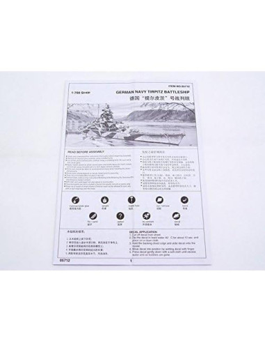 Kit de Modelo Acorazado Tirpitz 1943 Trumpeter 1:700