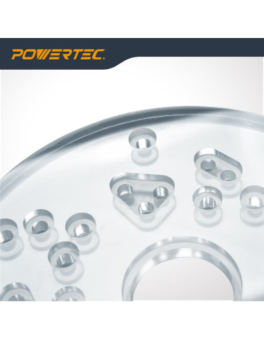 Placa Base Offset POWERTEC para Router 72146 - Acrílico Transparente