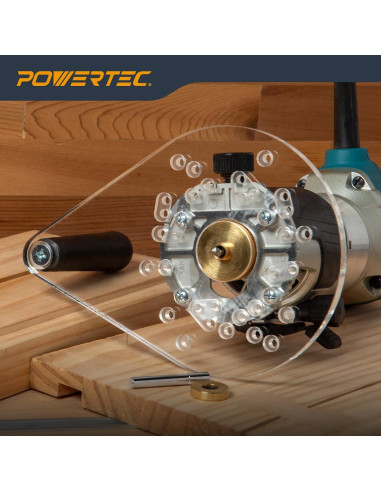 Placa Base Offset POWERTEC para Router 72146 - Acrílico Transparente