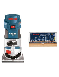 Router Bosch PR20EVS 1 HP Velocidad Variable 10 Piezas