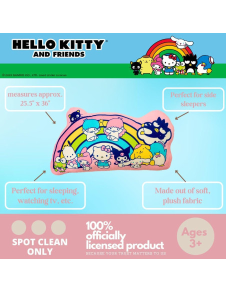 Almohada Corporal Arcoíris Hello Kitty 65x91 cm Suave Peluche