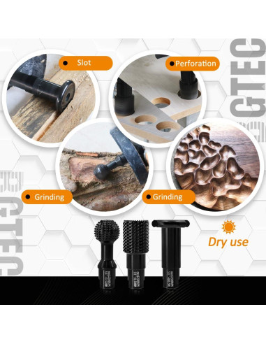 BGTEC Herramientas de Tallado de Madera 3pcs Accesorios