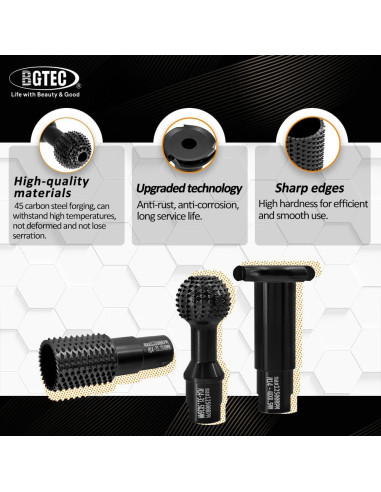 BGTEC Herramientas de Tallado de Madera 3pcs Accesorios