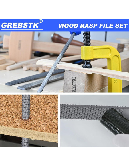 Juego de limas de madera GREBSTK 3 piezas 30.5 cm ergonómico