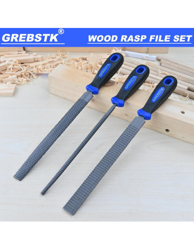Juego de limas de madera GREBSTK 3 piezas 30.5 cm ergonómico