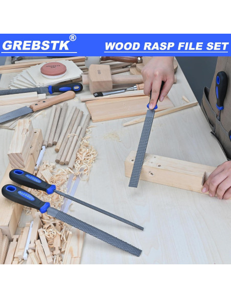 Juego de limas de madera GREBSTK 3 piezas 30.5 cm ergonómico