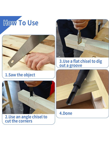 Cincel de Esquina Newbounce 8mm y 12mm para Carpintería