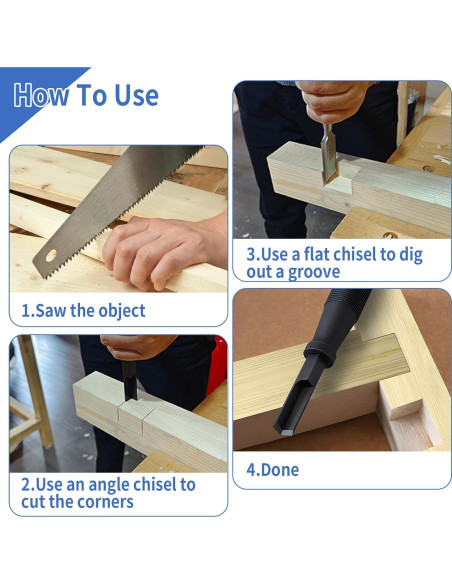 Cincel de Esquina Newbounce 8mm y 12mm para Carpintería
