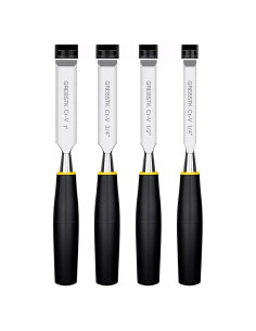 Juego de 4 Cinceles GREBSTK de Acero CRV para Carpintería