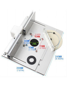 Placa de Inserción Router KETIPED 240x200mm Aluminio Plata 2