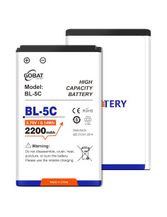 Batería BL-5C 2200mAh Li-Ion Alta Capacidad para Dispositivos