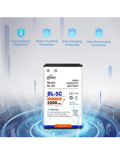 Batería BL-5C 2200mAh Li-Ion Alta Capacidad para Dispositivos 2