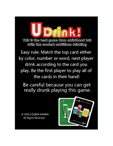 Juego de cartas para beber UDRINK! - Diversión para adultos 2024