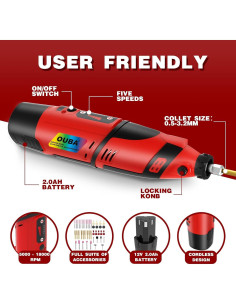 Afilador de Motosierra Inalámbrico OUBA 51 PCS Accesorios 2