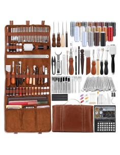 Kit de Herramientas de Cuero TLKKUE con Alfombrillas y Punzones