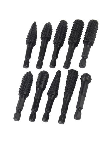 Juego de 10 Fresas Rotativas Wvapzwr 1/4" Hexagonal