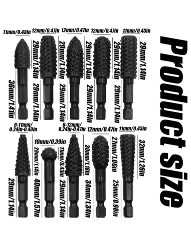 Juego de 10 Fresas Rotativas Wvapzwr 1/4" Hexagonal