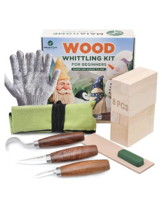 Kit de Tallado en Madera MaiaHome 8 Bloques y 3 Cuchillos