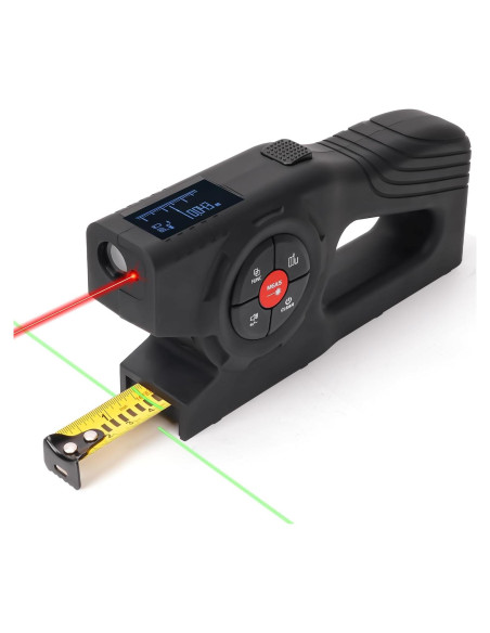 Cinta Métrica Digital LUNYEE 16ft y Láser 120m Recargable