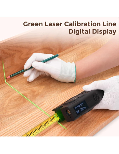 Cinta Métrica Digital LUNYEE 16ft y Láser 120m Recargable