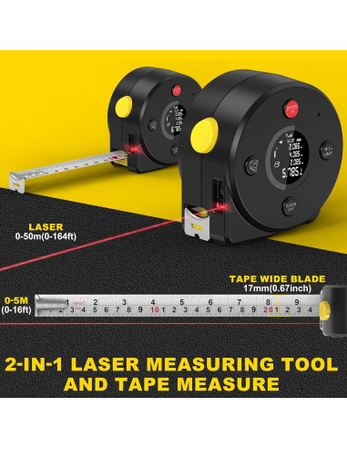 Cinta Métrica Láser 50m ERIVER JC01 Digital y Manual