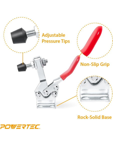 Abrazadera de Palanca POWERTEC 4PK 500 lbs 225D Antideslizante
