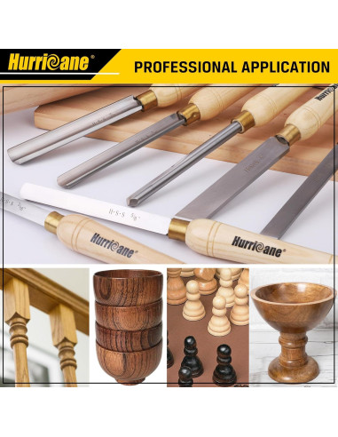 Juego de 8 Cinceles de Torno HURRICANE - Herramientas de Madera