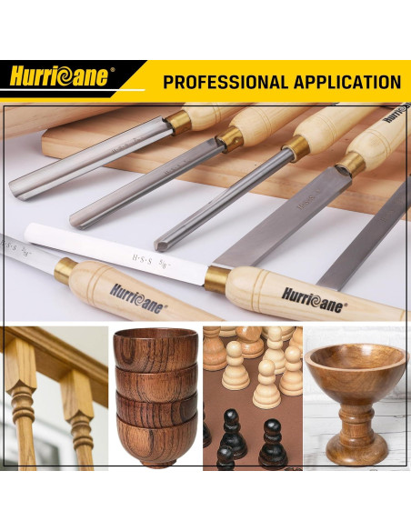 Juego de 8 Cinceles de Torno HURRICANE - Herramientas de Madera