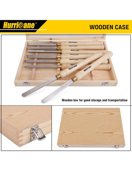 Juego de 8 Cinceles de Torno HURRICANE - Herramientas de Madera