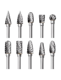 Juego de Fresas Rotativas FOTYBEI 10PCS Carburo Tungsteno