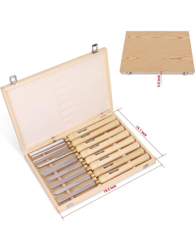 Juego de 8 Cinceles de Torno HURRICANE - Herramientas de Madera