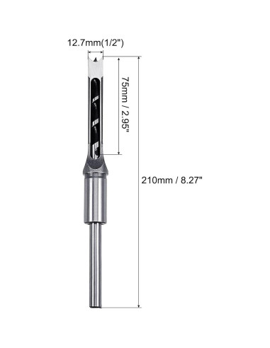 Broca Cuadrada 12.7mm uxcell Acero Alta Velocidad Carpintería