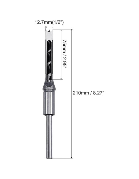 Broca Cuadrada 12.7mm uxcell Acero Alta Velocidad Carpintería