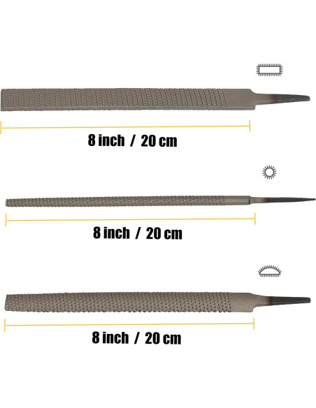 Juego de limas de madera TARIST 3 piezas para afilar