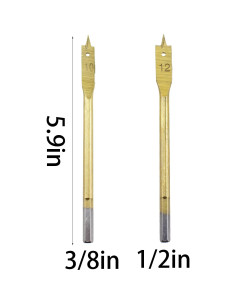 Juego de 6 Brocas Planas TAODAN Acero al Carbono 0,95-2,54 cm 2